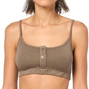 MONROW SuperSoft Fleece Bralette – Dusty Olive – XS — NWT